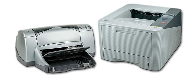 Laserdrucker und Tintenstrahldrucker